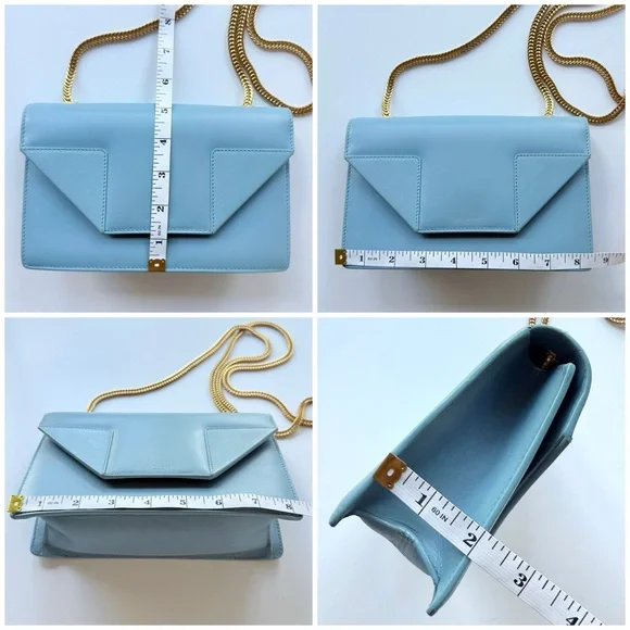 Saint Laurent Betty Light / Sky Blue Crossbody Shoulder Bag w/ Gold Chain Strap - Picture 14 of 16